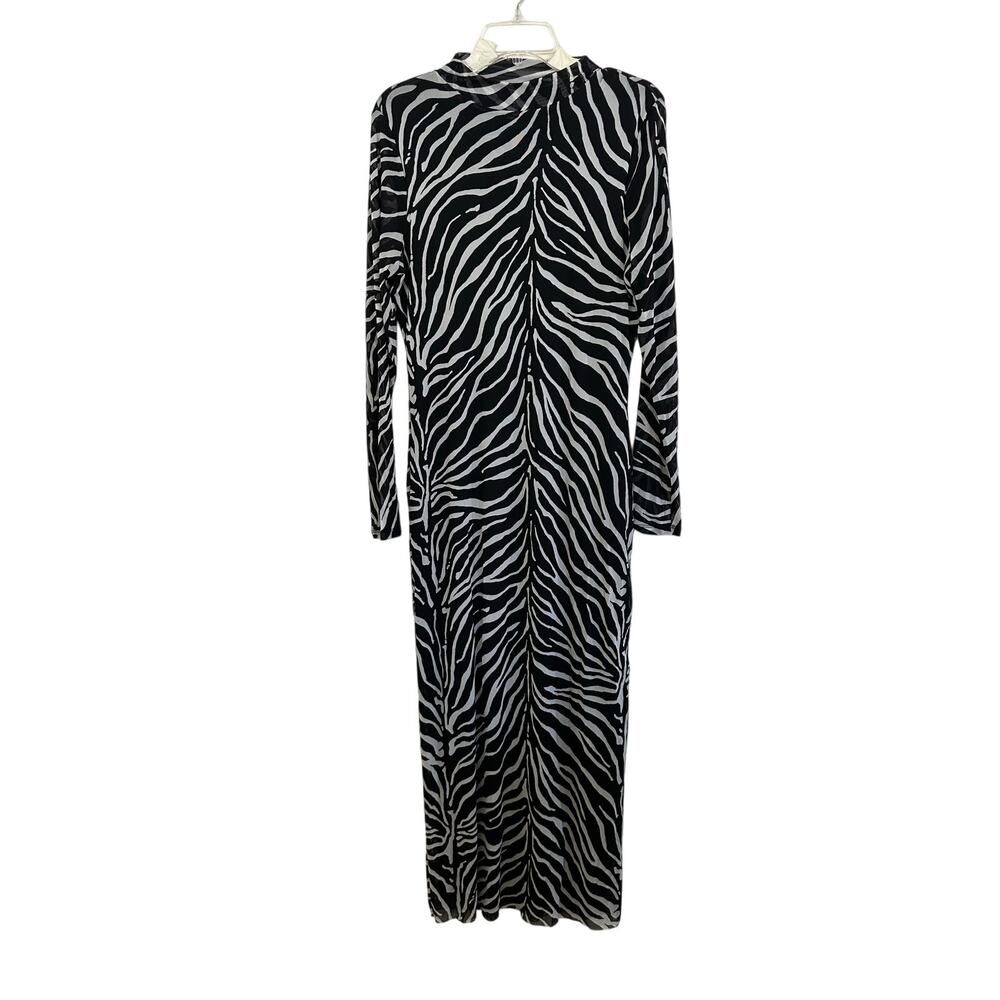 Bar III
Women's Zebra-Print Mock Neck Midi Dress size large - Picture 3 of 11